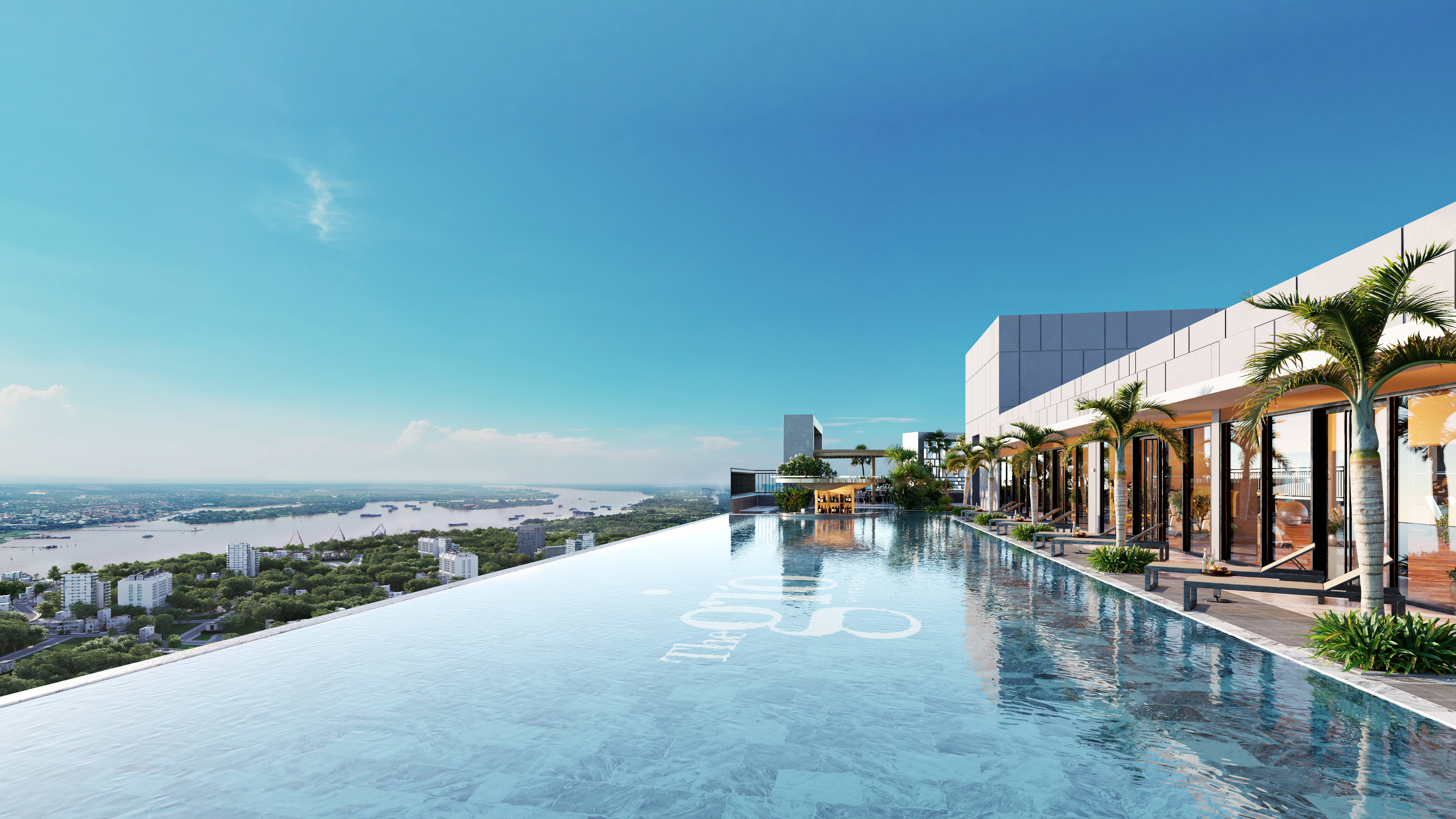 Hồ bơi vô cực bình minh The Gió Riverside